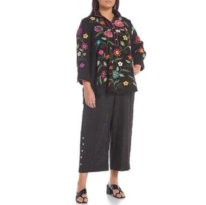 John Mark Black Wide Leg Pants